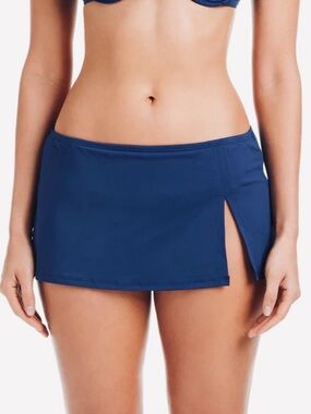 NWT Bleu Rod Beattie Kore Navy Swim Skirt with Side Slit